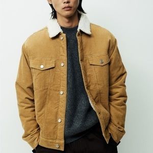 HNM brown corduroy Sherpa lined jacket